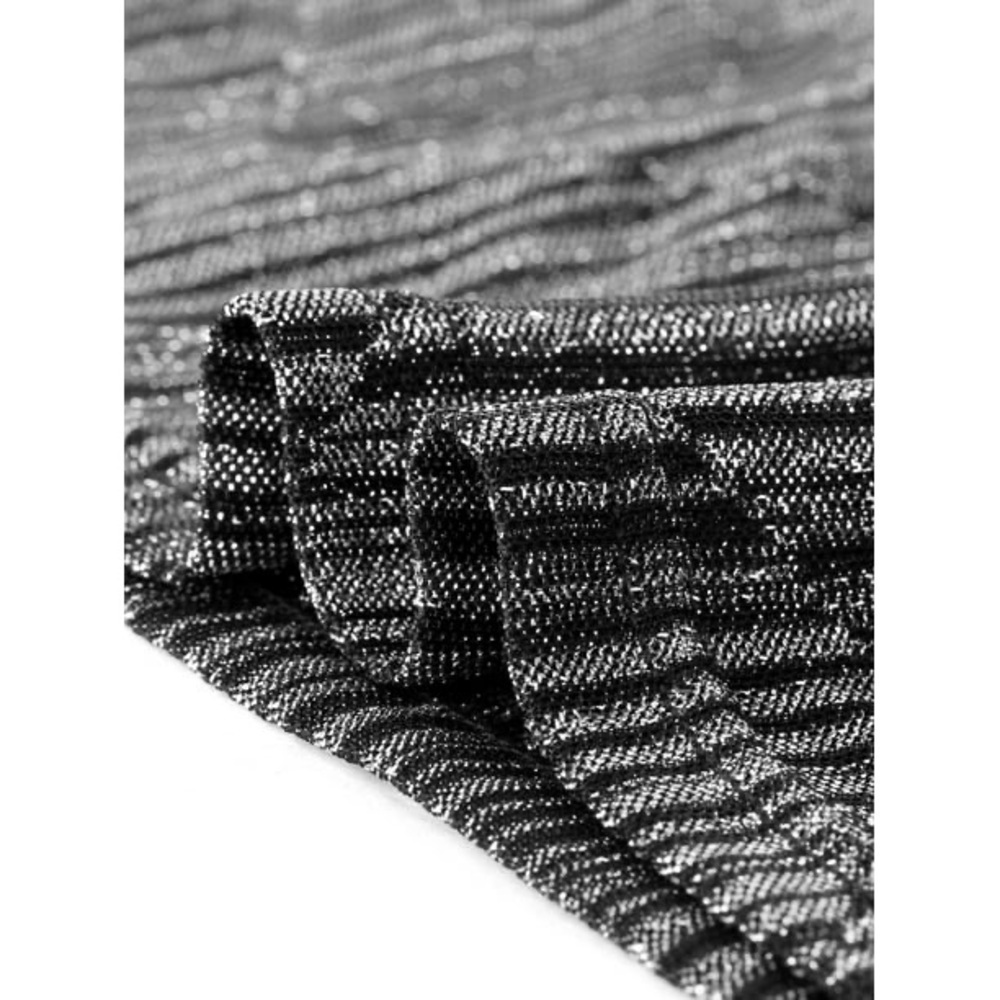 Elegant Black and Gray Sparkly Blouse - Picture 4 of 9